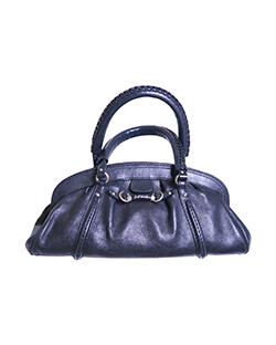 Handheld Bag, Leather, Black, M, 07-RU-1016, DB